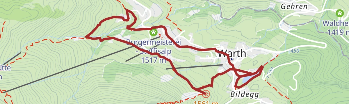 Route map: Warth | Dorfweg "Sichtbar"